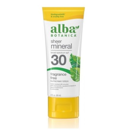 Alba Botanica Sheer Mineral illatmentes fényvédő krém Spf30 (89ml)