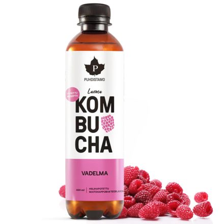 PUHDISTAMO Bio kombucha ital - Málna ízű 400ml