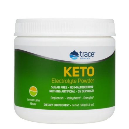 Trace Minerals Keto elektrolit por, cukormentes, citrom-lime ízesítésben (330g)