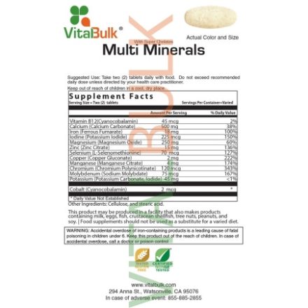 Vitalbulk Multi Minerals, 250 tabletta